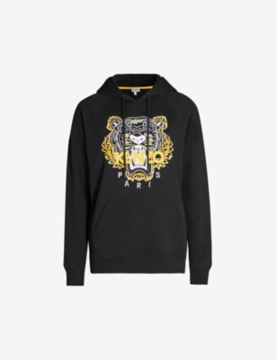KENZO Tiger-embroidered cotton-jersey hoody