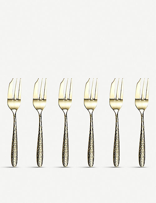 ARTHUR PRICE: Champagne Mirage stainless steel pastry fork 6-piece set