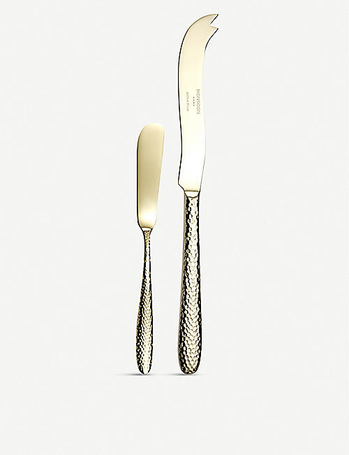 ARTHUR PRICE: Champagne Mirage stainless steel butter knife and cheese knife set