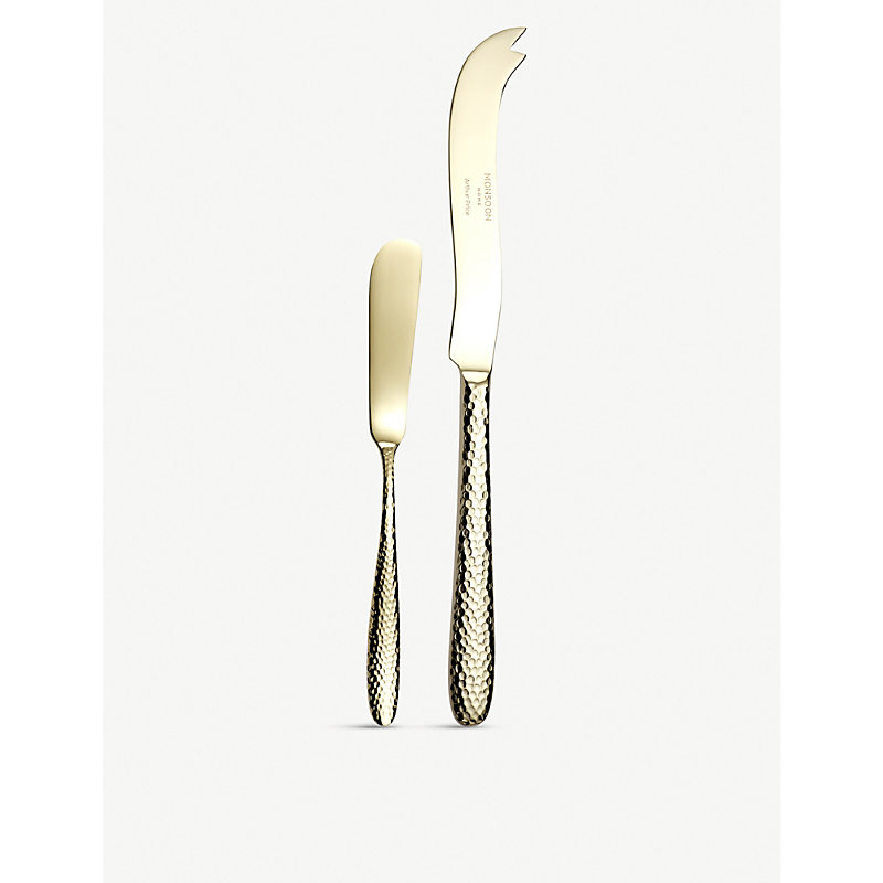 Arthur Price Champagne Mirage Stainless Steel Butter Knife And Cheese Knife Set