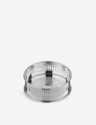 ARTHUR PRICE: Embossed silver-plated bottle coaster