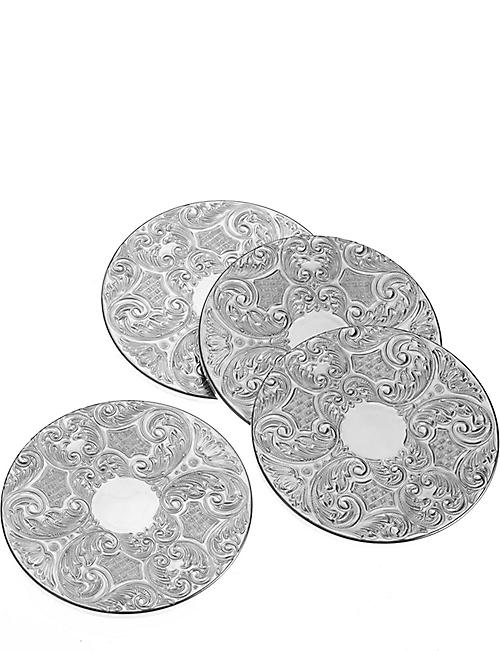 ARTHUR PRICE: Silver-plated four-piece coasters set