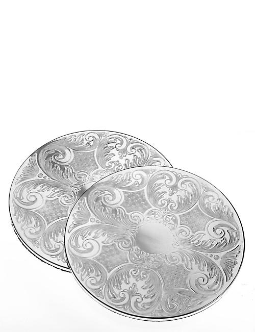 ARTHUR PRICE: Pair of 23cm silver-plated placemats