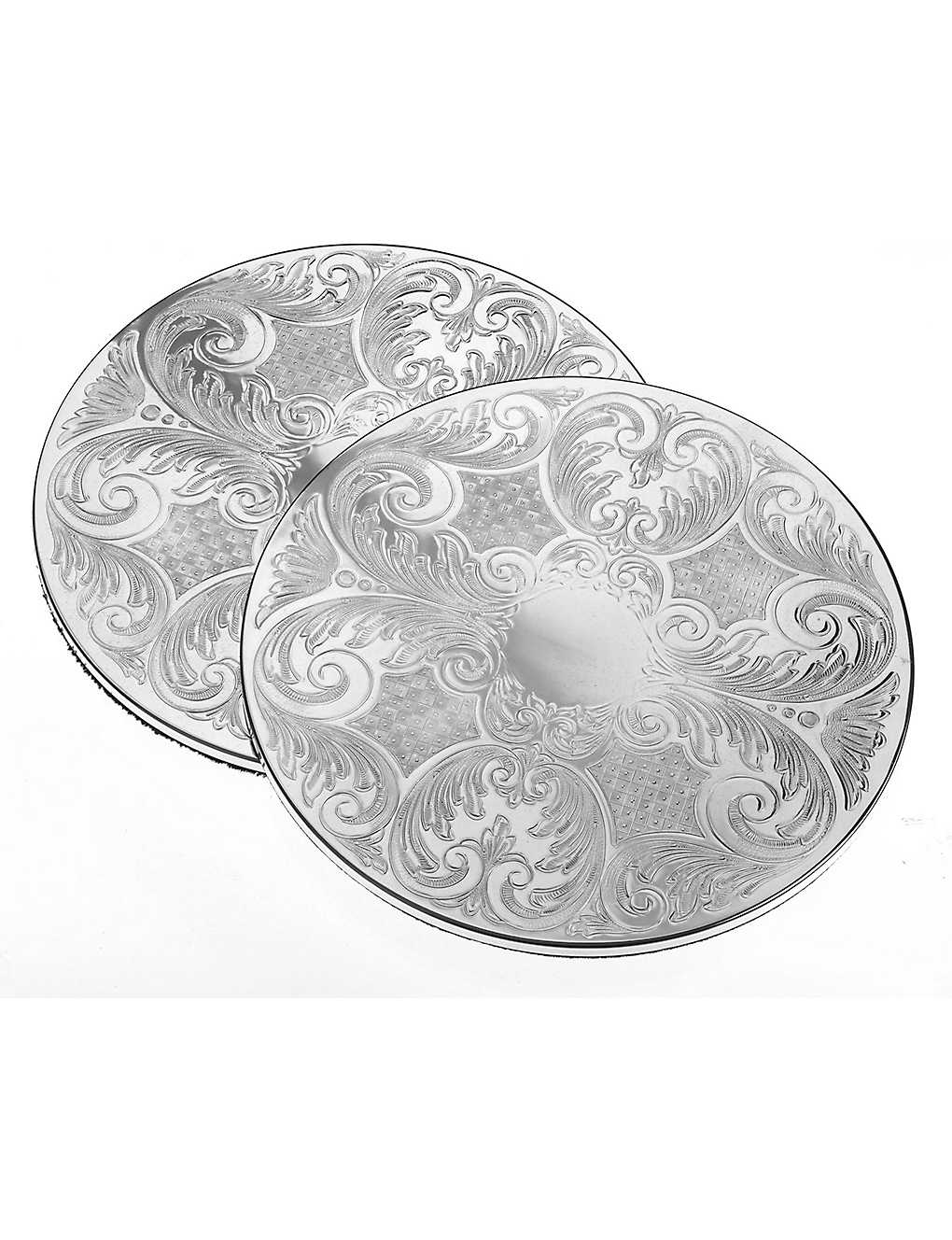 Arthur Price Pair Of 23cm Silver-plated Placemats