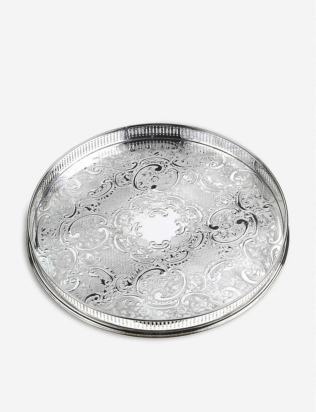 Arthur Price Embossed Silver-plated 28cm-round Tray