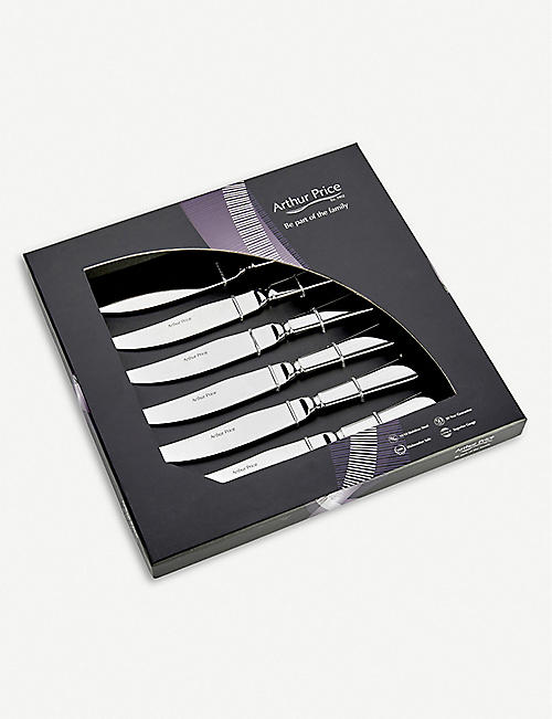 ARTHUR PRICE: Georgian stainless steel steak knives set of 6
