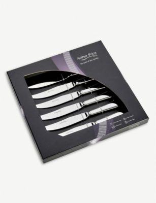 Arthur Price Georgian Stainless Steel Steak Knives Set Of 6 In Silver