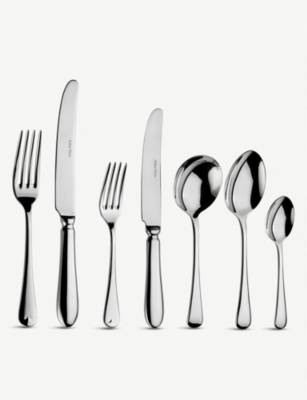 Arthur Price Georgian Stainless Steel Cutlery Set Of Seven In Clear