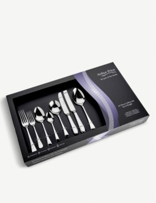 Arthur Price Georgian Stainless Steel 44-piece Cutlery Set In Clear