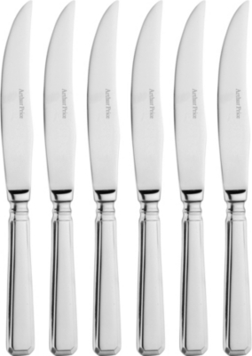 Arthur Price Grecian Set Of 6 Stainless Steel Steak Knives