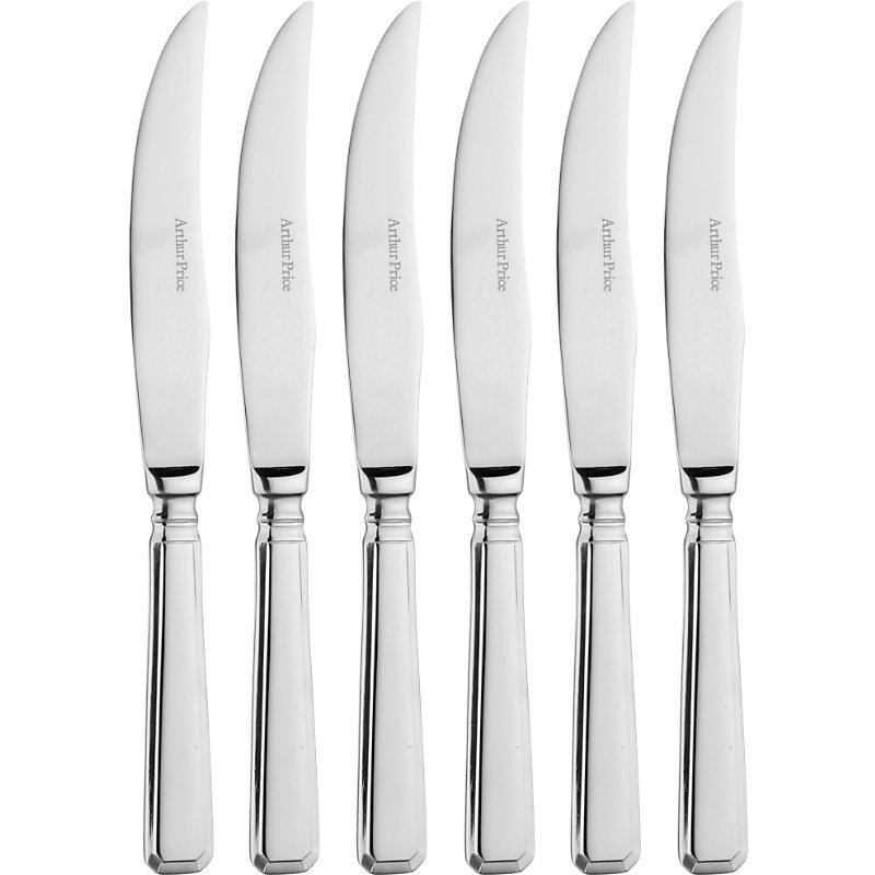Arthur Price Grecian Set Of 6 Stainless Steel Steak Knives