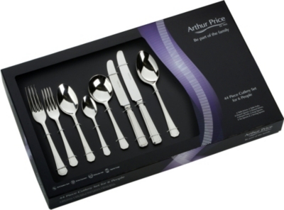 ARTHUR PRICE 44-PIECE STAINLESS STEEL GRECIAN CUTLERY SET FOR SIX 53672254