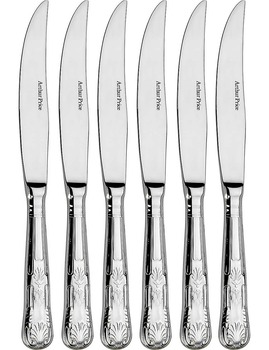 Arthur Price Kings Set Of 6 Stainless Steel Steak Knives