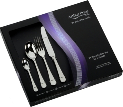 Arthur Price Rattail 24 Piece Stainless Steel Cutlery Set For 6