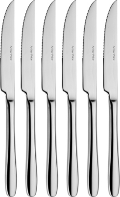 Arthur Price Willow Set Of 6 Stainless Steel Steak Knives