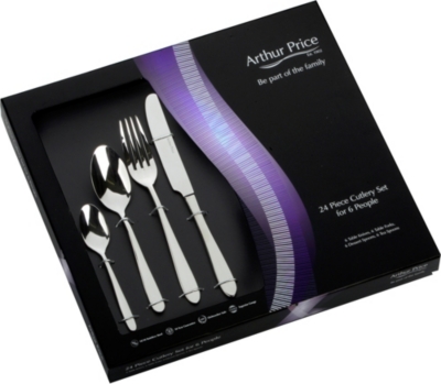 ARTHUR PRICE: Willow stainless steel 24 piece cutlery set