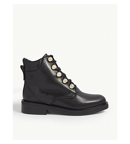 Claudie Pierlot STUDDED LEATHER ARAMIS BOOTS