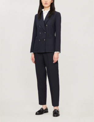 CLAUDIE PIERLOT: High-neck frilled-trim crepe shirt