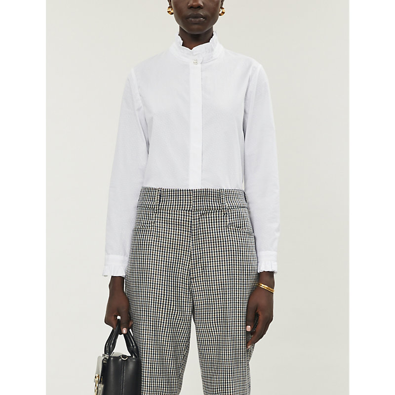 Claudie Pierlot Colombine Embroidered Cotton Shirt In White