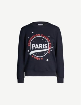 CLAUDIE PIERLOT Branded-print cotton-jersey sweatshirt