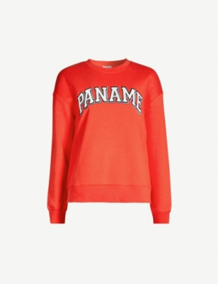 CLAUDIE PIERLOT Text-embroidered stretch-jersey sweatshirt