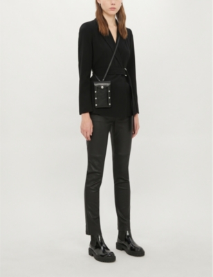 Claudie Pierlot Buckled Regular-fit Crepe Blazer In Black