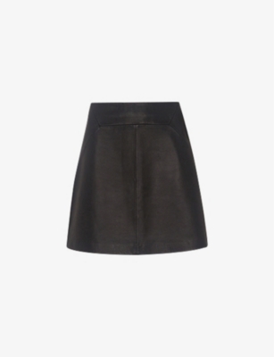 Shop Whistles Womens Leather Mini Skirt Black