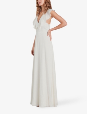 WHISTLES Eve ruffled silk wedding dress