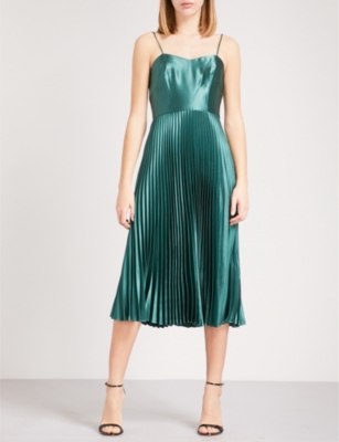 whistles satin pleated dress