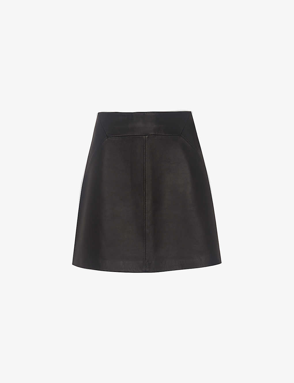 Shop Whistles Women's Black A-line Leather Mini Skirt