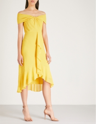 whistles eriko dobby bardot dress