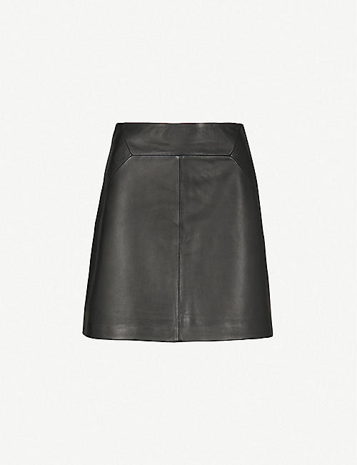 WHISTLES: A-line leather skirt