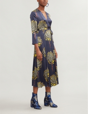 gabrielle silk wrap dress