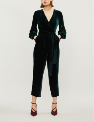 velvet wrap jumpsuit