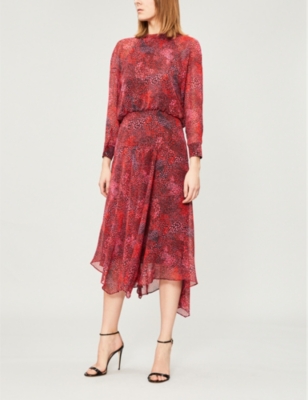 whistles red leopard print dress