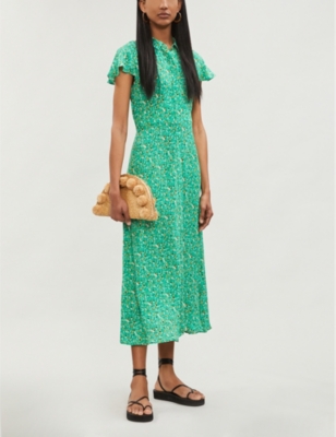 whistles green ditsy dress