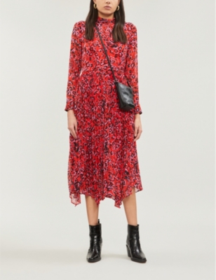 whistles green jungle cat dress