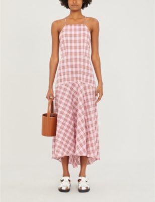 checked midi dress