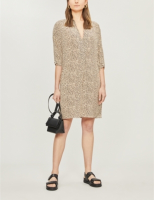 whistles mini leopard pleated dress