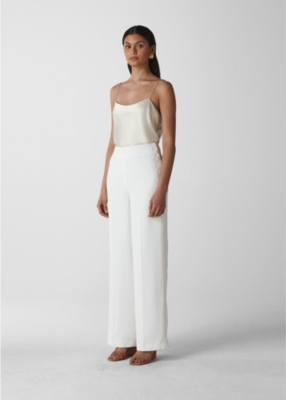 Scoop-neck silk-satin top