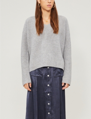 whistles v neck rib wool sweater