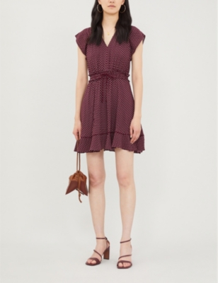 whistles burgundy spot dress