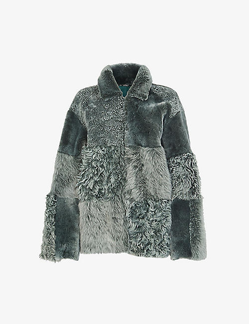 WHISTLES: Hema contrast-panel shearling coat