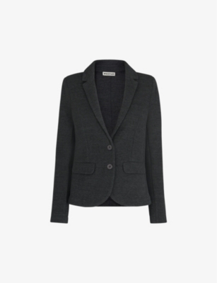 Whistles Womens Dark Grey Slim-fit Single-breasted Jersey Jacket