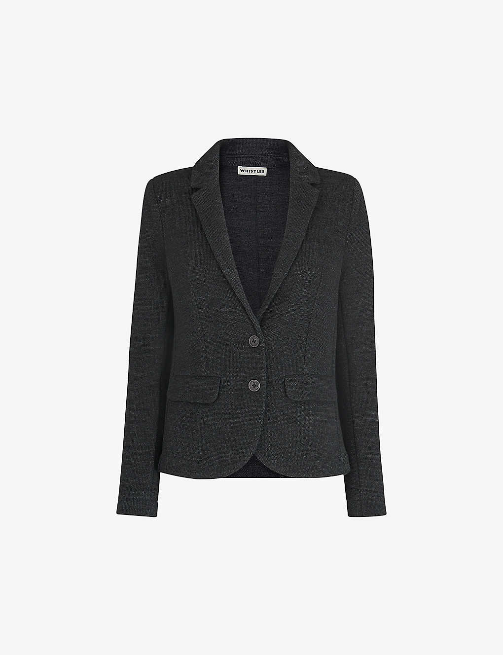 Whistles Womens Dark Grey Slim-fit Single-breasted Jersey Jacket