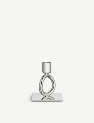 CHRISTOFLE: Vertigo 1-ring silver-plated candlestick 10cm