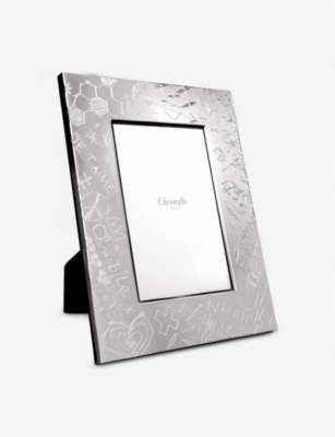 CHRISTOFLE: Graffiti silver-plated picture frame 18x13cm
