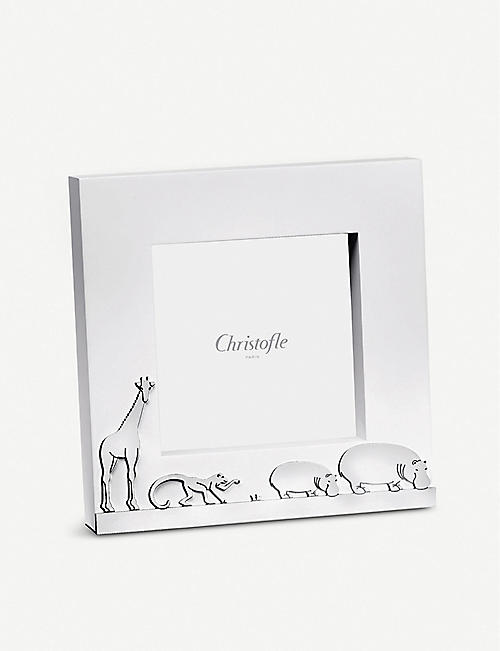 CHRISTOFLE: Savane silver-plated picture frame 9x9cm
