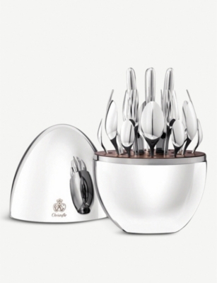 CHRISTOFLE: MOOD silver-plated stainless steel cutlery set of 24
