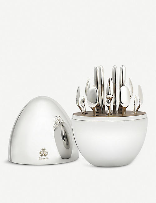 CHRISTOFLE: Aperitif silver-plated stainless steel cutlery set of 24